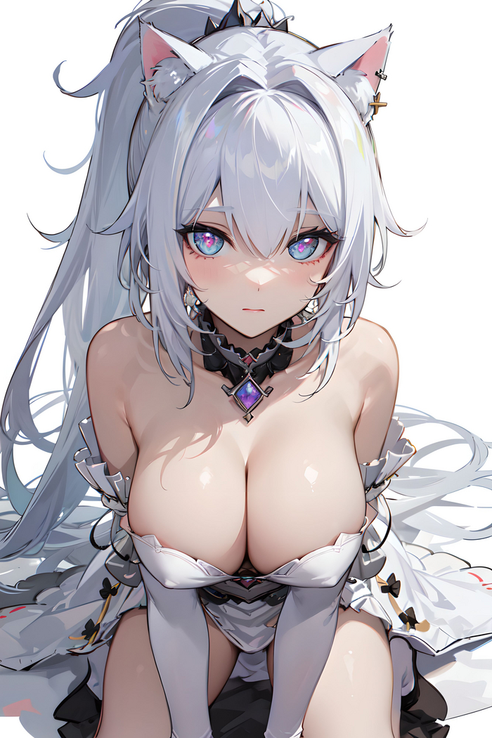 Kiana - NSFW, Anime art, Anime, Honkai Impact, Kiana kaslana, Neural network art, Animal ears