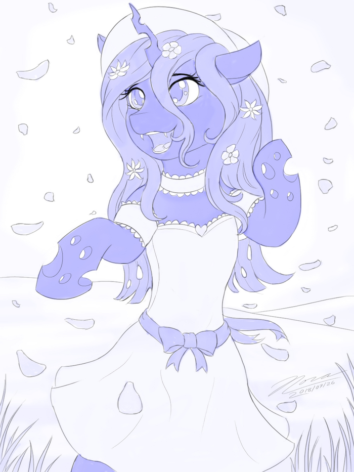 It's all covered in flowers - NSFW, My little pony, Art, PonyArt, Changeling