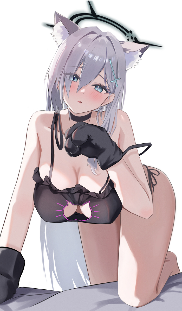 Sunaookami Shiroko - NSFW, Anime, Anime art, Art, Girls, Sunaookami shiroko, Animal ears, Games, Blue archive, Hand-drawn erotica, Shiroko Terror