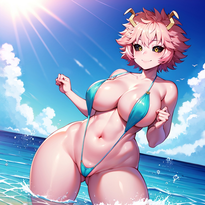 Mine - NSFW, Anime art, Anime, Boku no hero academia, Ashido mina, Neural network art