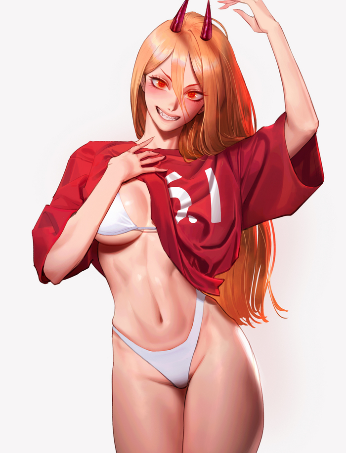 Pavka - NSFW, Anime art, Anime, Chainsaw man, Power (Chainsaw Man)