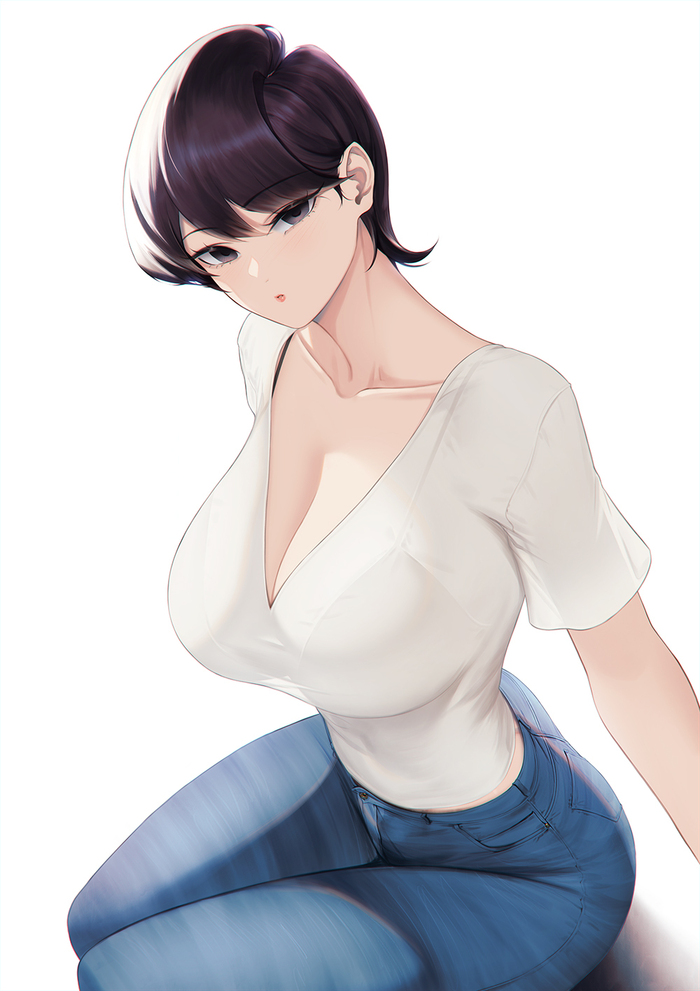 Mama Komi-san - NSFW, Blueorca, Art, Anime, Anime art, Erotic, Komi-san wa comyushou desu, Komi Shuuko, MILF, Longpost, Hand-drawn erotica