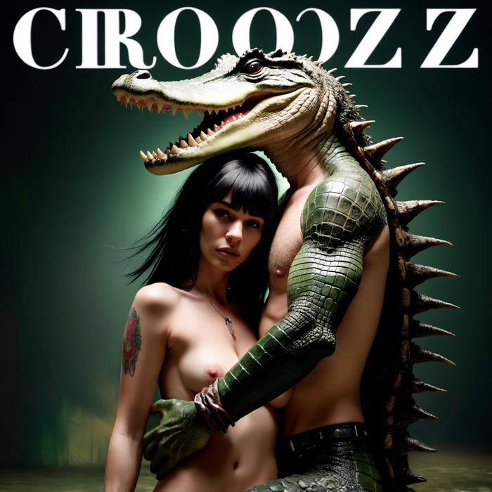 CIROOOZZ - NSFW, My, Erotic, Boobs, Neural network art, Artificial Intelligence, Art, Crocodiles, Cover, Death metal, Stable diffusion