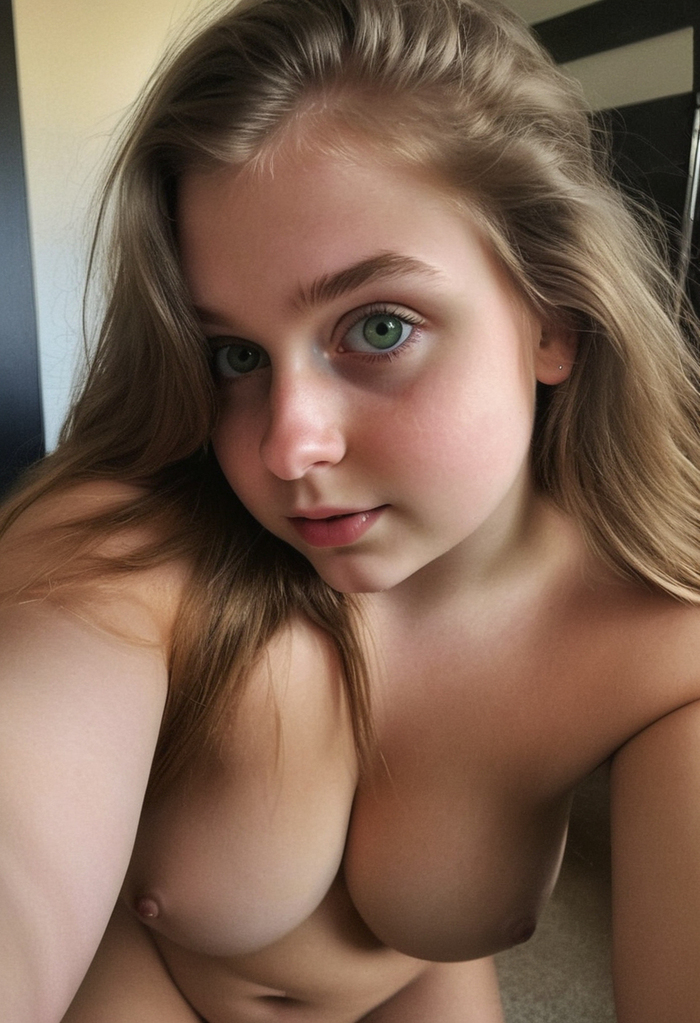 And I'm not fat - NSFW, My, Nudity, Boobs, Green eyes, Erotic, Neural network art, Art, Naked