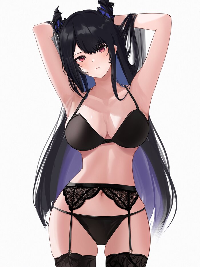 Nerissa - NSFW, Anime art, Anime, Hololive, Nerissa Ravencroft, Underwear, Twitter (link), Virtual youtuber