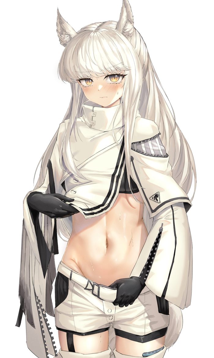 Platinum tummy - NSFW, Anime art, Anime, Arknights, Platinum