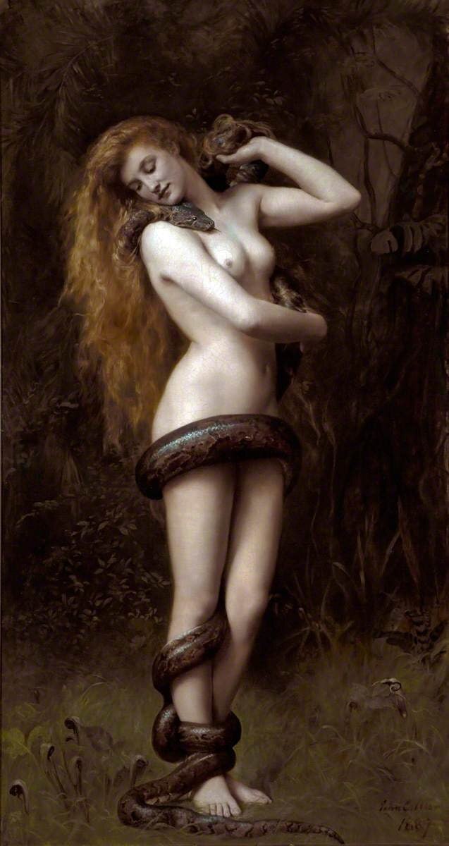 Lilith - NSFW, Hand-drawn erotica, 1889, John Collier, Art, Painting, Erotic
