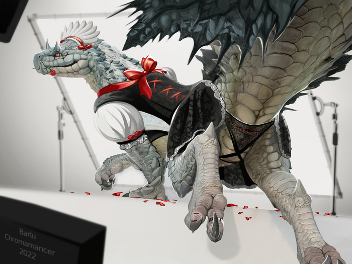 Posing - NSFW, Art, Wyvern, Furotica, Furotica female, Furotica male, Cloaca, Penis, Yiff, Digital drawing, The Dragon, Monster hunter, Chromamancer, Rule 34, Longpost, Tobi Kadachi, Barlu