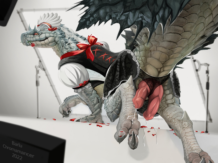 Posing - NSFW, Art, Wyvern, Furotica, Furotica female, Furotica male, Cloaca, Penis, Yiff, Digital drawing, The Dragon, Monster hunter, Chromamancer, Rule 34, Longpost, Tobi Kadachi, Barlu