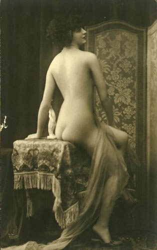 Behind the screen - NSFW, Erotic, Nudity, Old photo, Naked