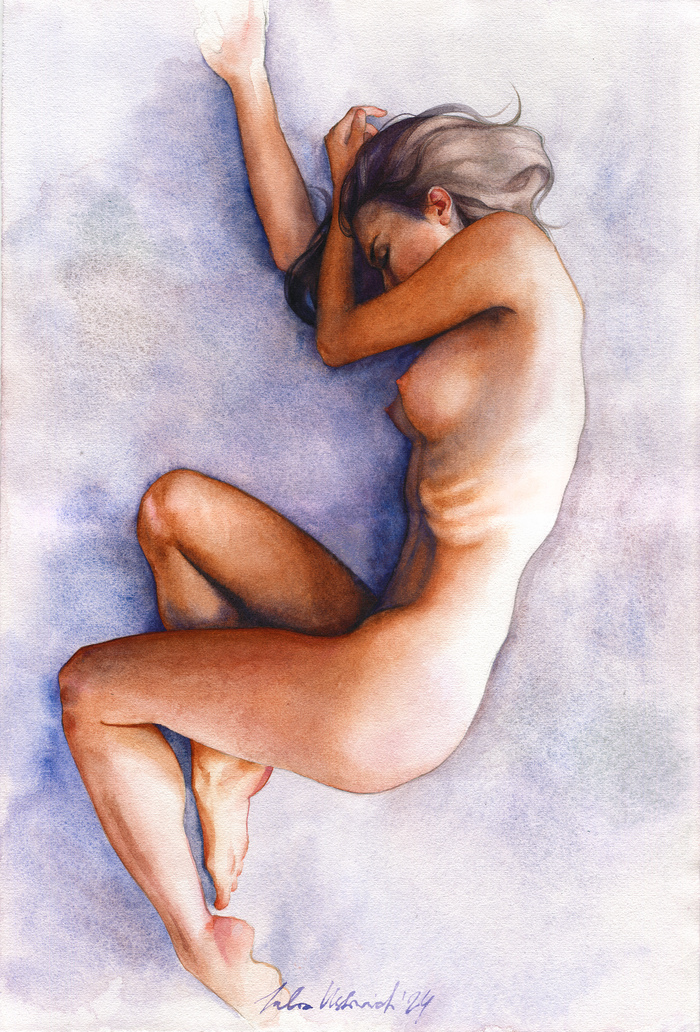 Watercolor - NSFW, My, Art, Painting, Painting, Watercolor, Art, Modern Art, Traditional art, Erotic, Boobs