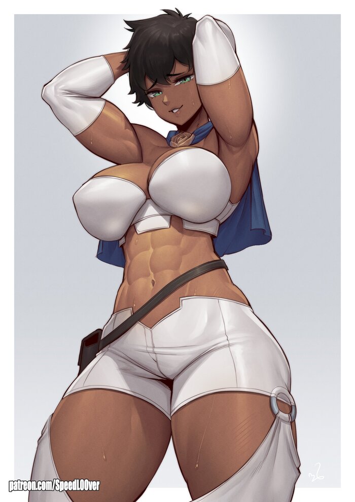 Sol Marron - NSFW, Speedl00ver, Art, Anime, Anime art, Hand-drawn erotica, Black Clover, Muscleart, Strong girl