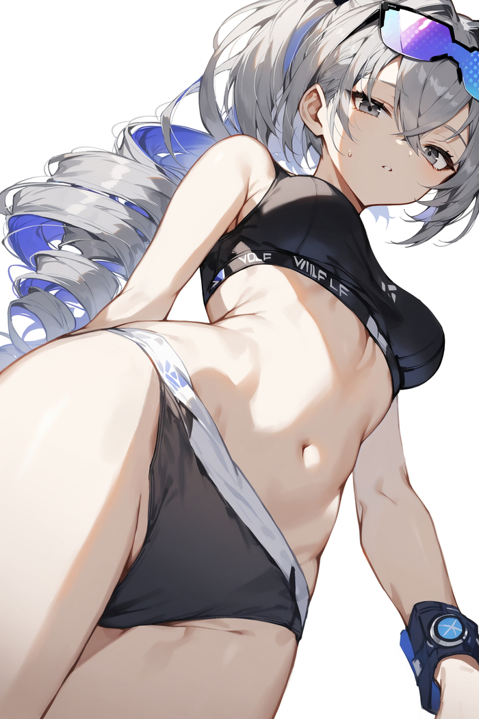 Серебряный Волк - NSFW, Silver Wolf (Honkai: Star Rail), Honkai: Star Rail, Anime Art, Аниме, Игры, Трусы, Нижнее белье, Панцу, Девушки, Арты нейросетей