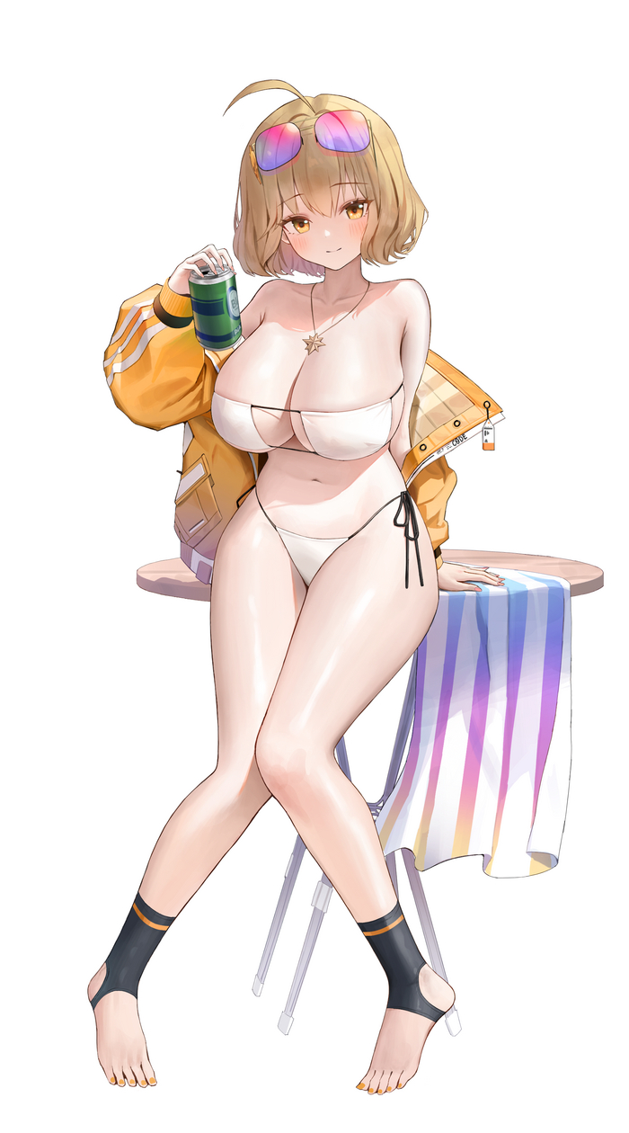 Anis - NSFW, Erotic, Boobs, Girls, Anime art, Anime, Hand-drawn erotica, Anis, Art, Girl in glasses, Goddess of victory: nikke, Bikini