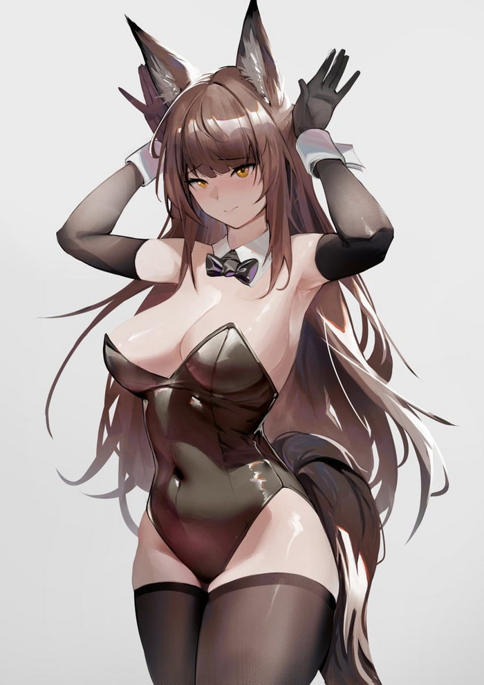 Bunny - NSFW, Anime, Anime art, Arknights, Franka, Bunnysuit, Stockings, Animal ears