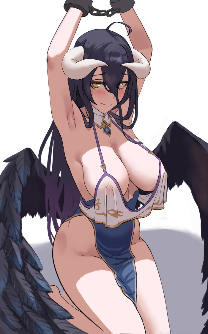 Albedo - NSFW, Art, Anime art, Anime, Overlord, Albedo (Overlord), Boobs, Succubus, Girl with Horns, Wings, Erotic, Hand-drawn erotica, Zefrablue