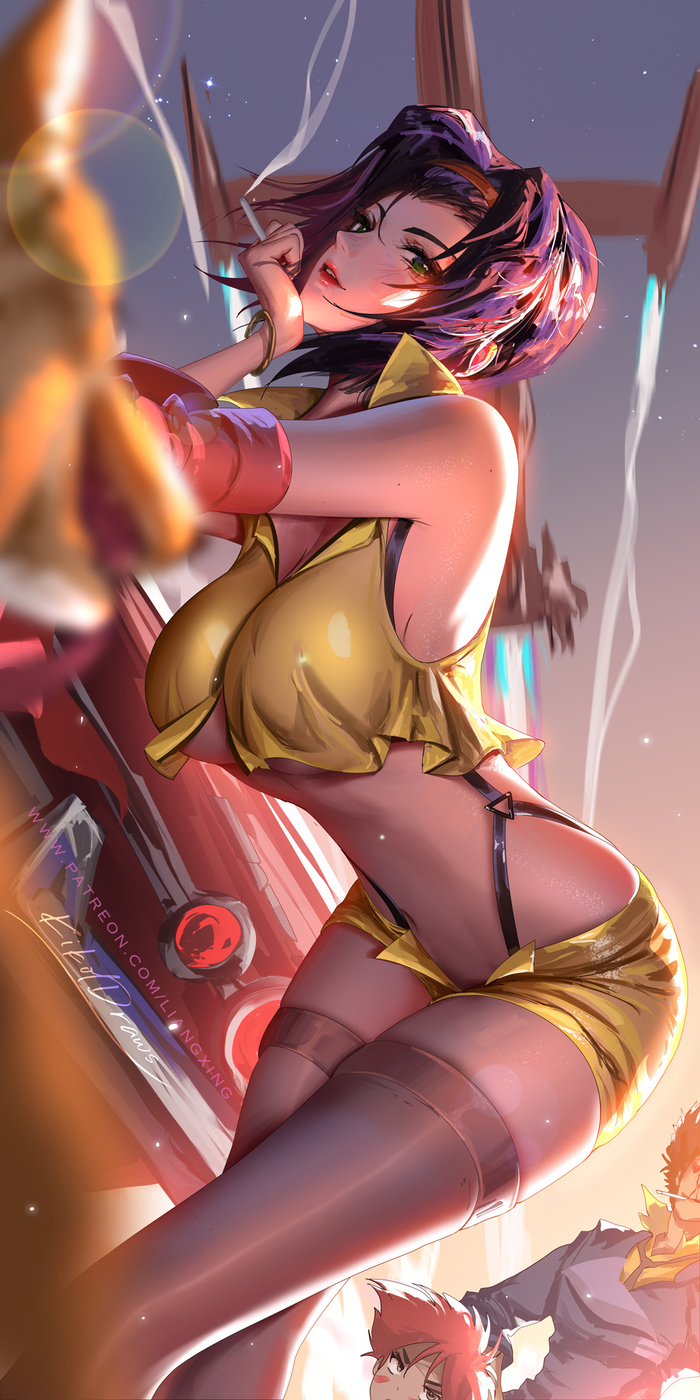 Faye Valentine - NSFW, Anime art, Anime, Girls, Art, Hand-drawn erotica, Faye valentine, Cowboy bebop, Liang xing