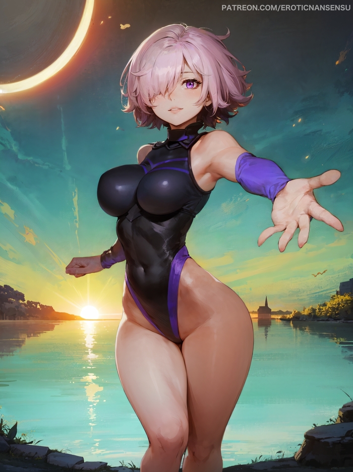 Mashu - NSFW, Art, Anime, Anime art, Hand-drawn erotica, Fate, Fate grand order, Mashu Kyrielight, Hips