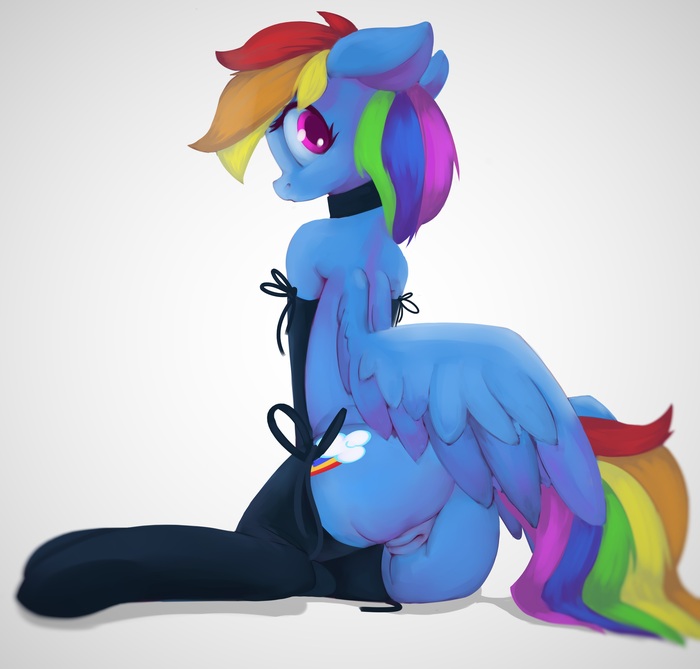 Not stockings, of course... - NSFW, My little pony, MLP anatomically correct, MLP Explicit, PonyArt, Rainbow dash, Qweeli, MLP Socks