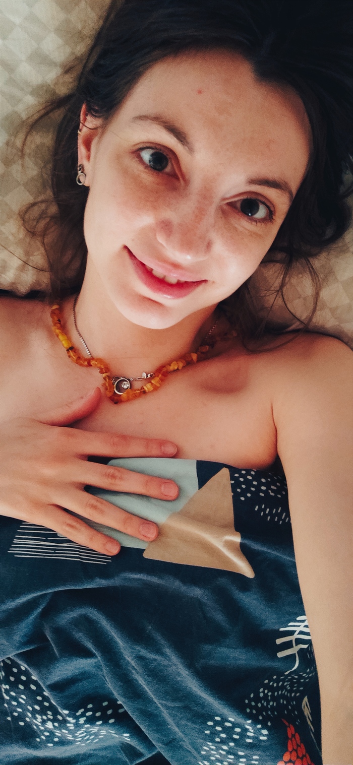 Are you awake yet? - NSFW, My, Homemade, Erotic, Morning, Good morning, Boobs, Smile, Longpost, The photo, Girl with tattoo