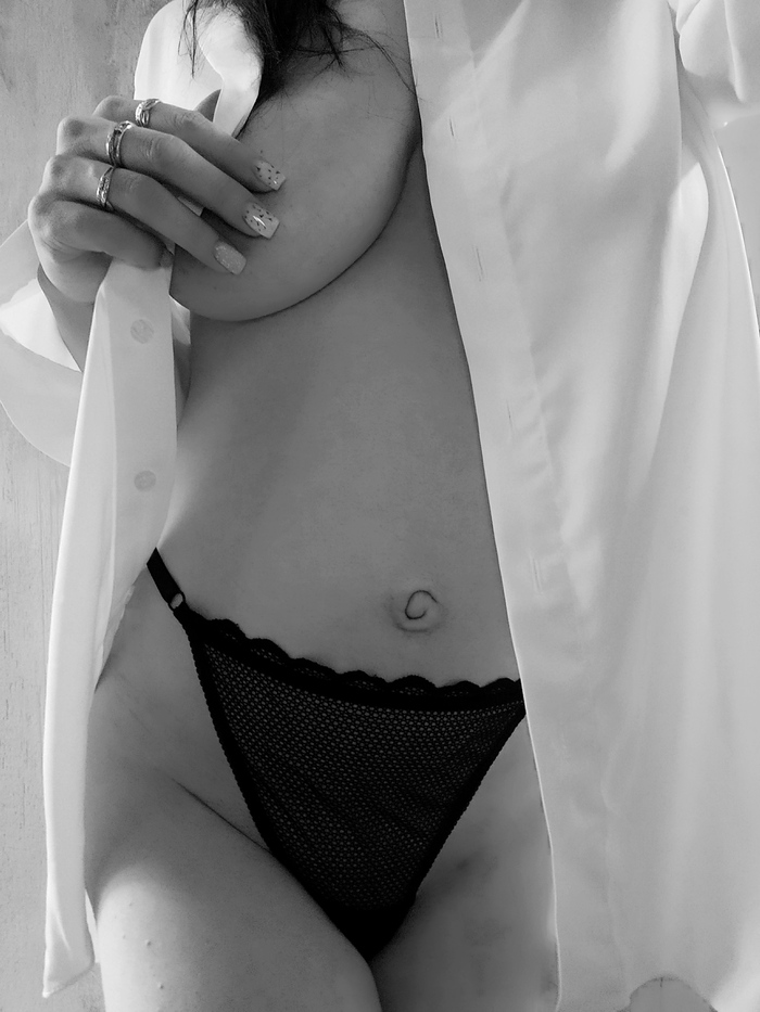 Bw - NSFW, My, Homemade, Erotic, Black and white, Boobs, No face, Underwear, The photo