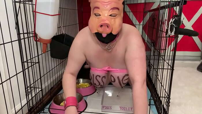 Every dog, pig and slave must know its place - NSFW, Fullness, BDSM, Humiliation, Longpost