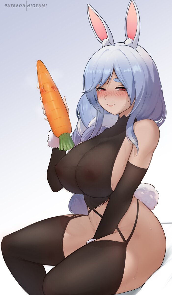 Will you stay for dinner? - NSFW, Art, Anime, Anime art, Hand-drawn erotica, Erotic, Virtual youtuber, Hololive, Pekomama, MILF, Animal ears, Tail, Extra thicc, Twitter (link), Hioyami