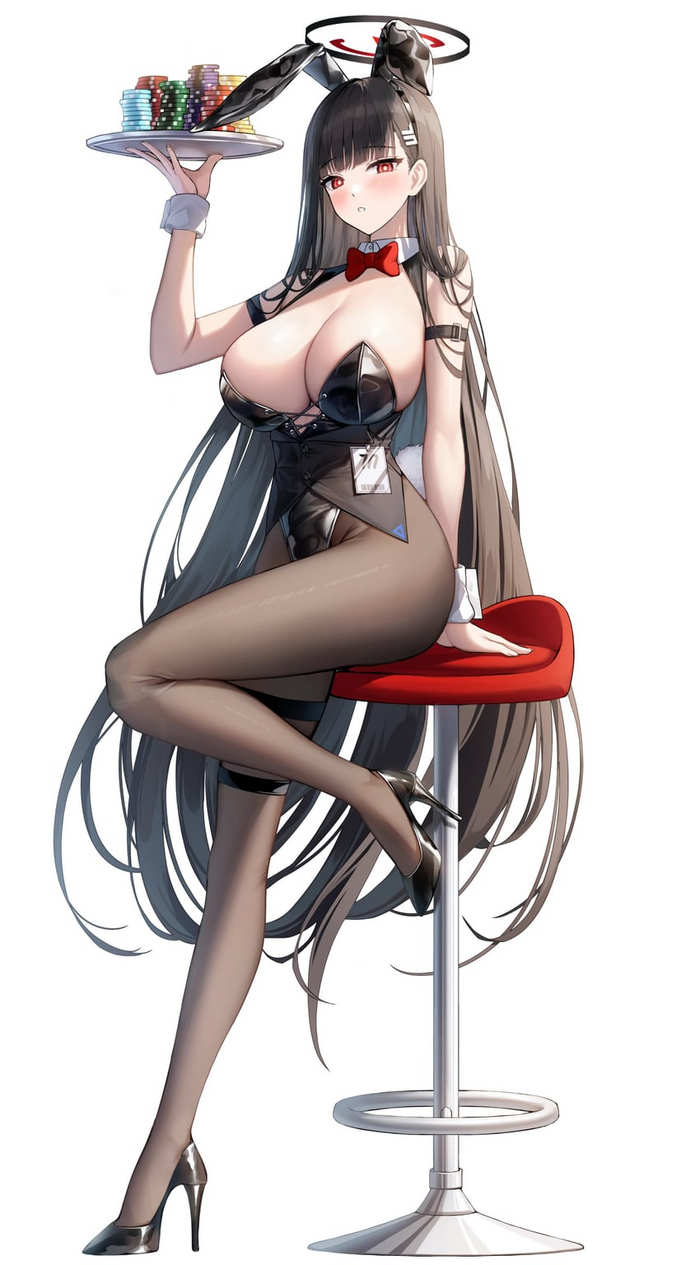 Bunny Rio - NSFW, Anime, Anime art, Blue archive, Tsukatsuki Rio, Bunnysuit, Bunny ears, Tights, High heels