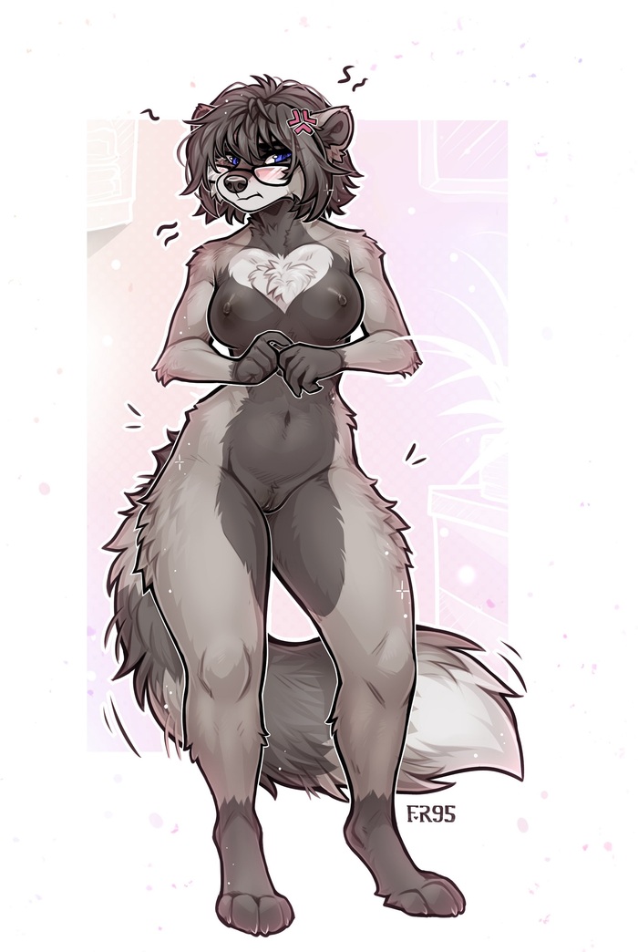 Sexy girl - NSFW, Furry, Anthro, Art, Furotica, Furry raccoon, f-R95, Longpost