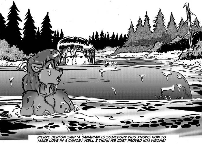 Once upon a time in Canada - NSFW, Furry, Anthro, Beavers, Canoe, Boobs