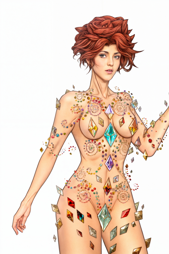 Anselina Vaux Improvement - NSFW, My, Hand-drawn erotica, Neural network art, Lore of the universe, Original character