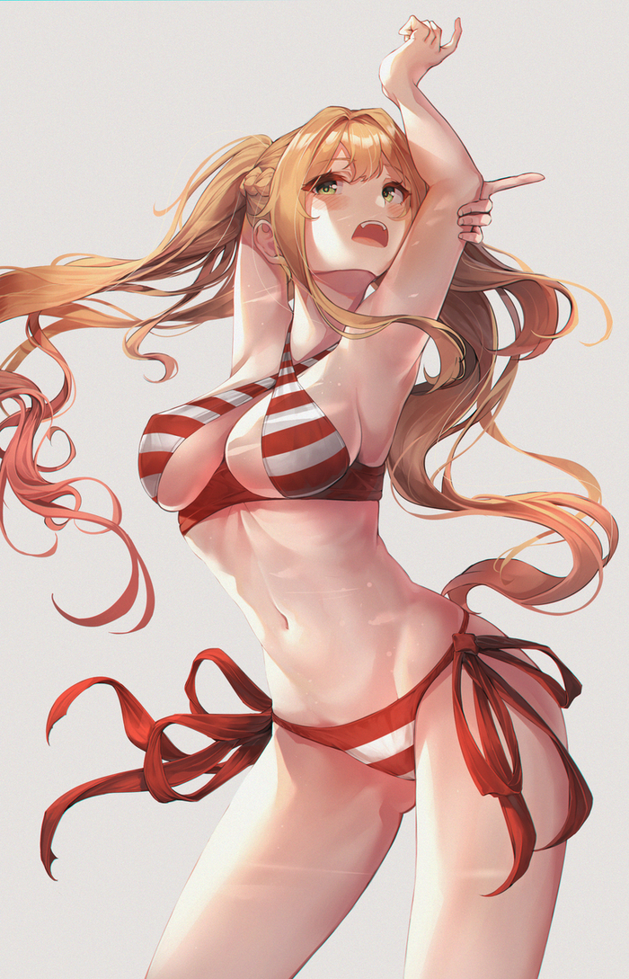 Glutton Saber - NSFW, Anime art, Anime, Art, Fate, Saber, Nero claudius, Swimsuit