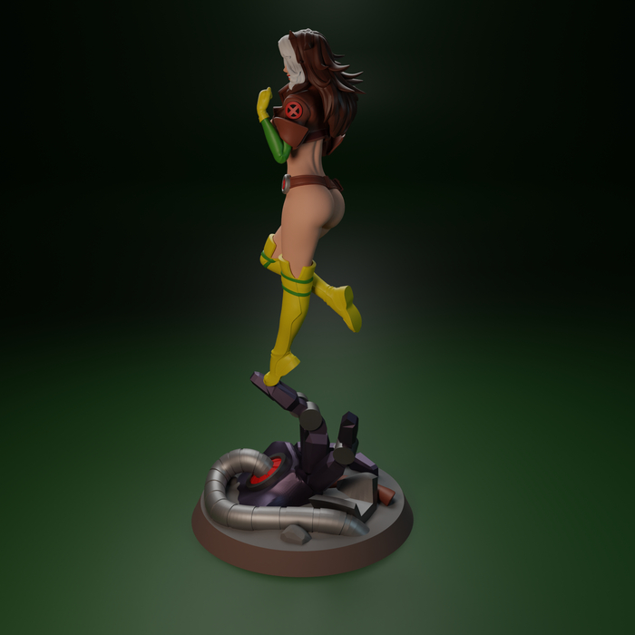 NSFW Rogue for 3d printing - NSFW, My, 3D печать, 3D modeling, 3D, 3D printer, Blender, Rogue (X-Men), X-Men, Boobs, Longpost, Art, Erotic