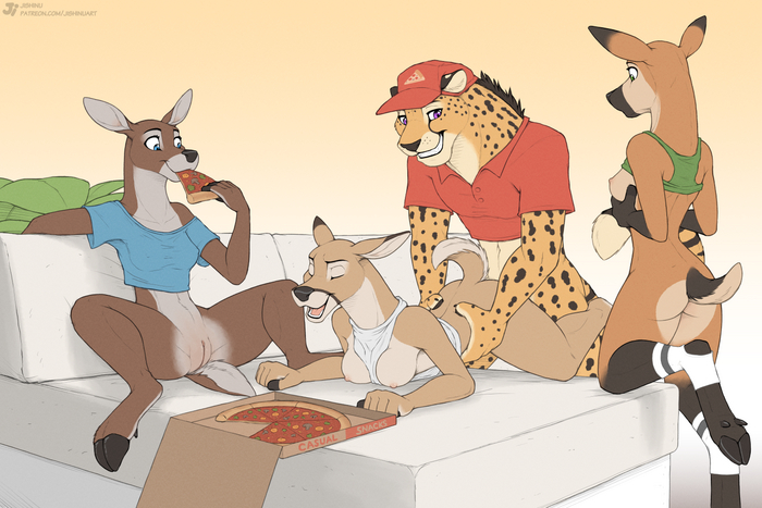 Fast food - NSFW, Furry, Anthro, Art, Yiff, Furotica, Furry deer, Furry cheetah, Jishinu