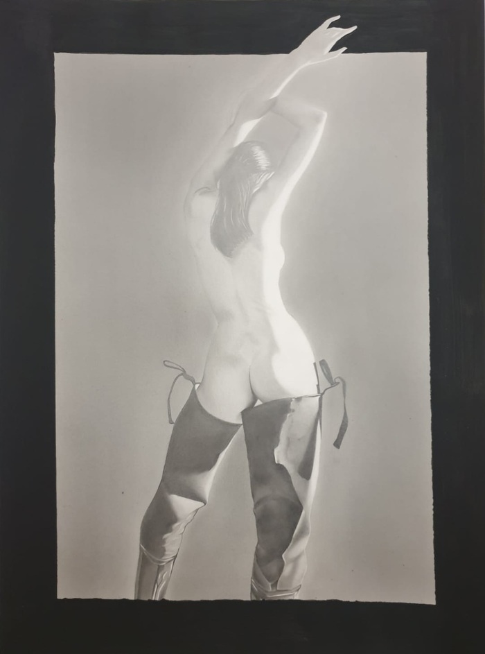 Pencil 18+ - NSFW, My, Erotic, Hand-drawn erotica, Booty, Boots, Longpost