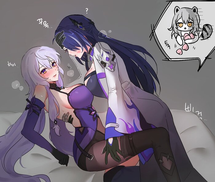 Black Swan & Acheron - NSFW, Anime Art, Аниме, Yuri, Подруга, Honkai: Star Rail, Black Swan (Honkai: Star Rail), Acheron (Honkai: Star Rail), Twitter (ссылка)