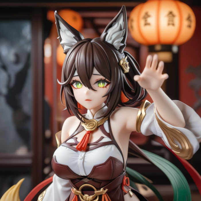 Chanterelle - NSFW, Anime, Boobs, Anime art, Animal ears, Neural network art, Tingyun (Honkai: Star Rail), Honkai: Star Rail