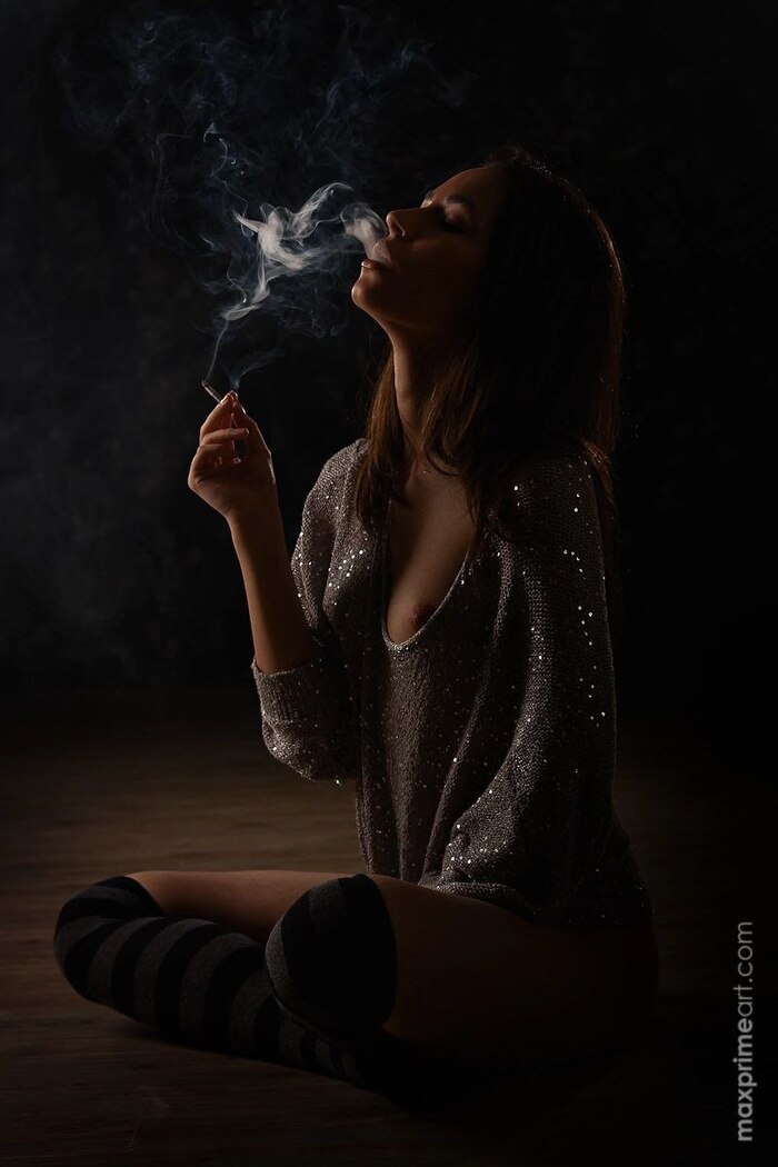 About smoke and fog - NSFW, My, Erotic, Girls, Professional shooting, Longpost, Naked, Stockings, Tights, Boobs, Smoking