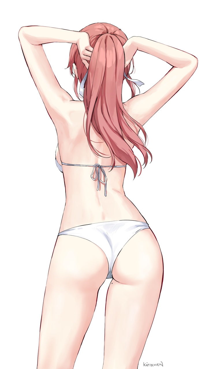 Lily - NSFW, Art, Anime, Anime art, Original character, Kaetzchen, Booty, Swimsuit, Erotic, Hand-drawn erotica, Longpost