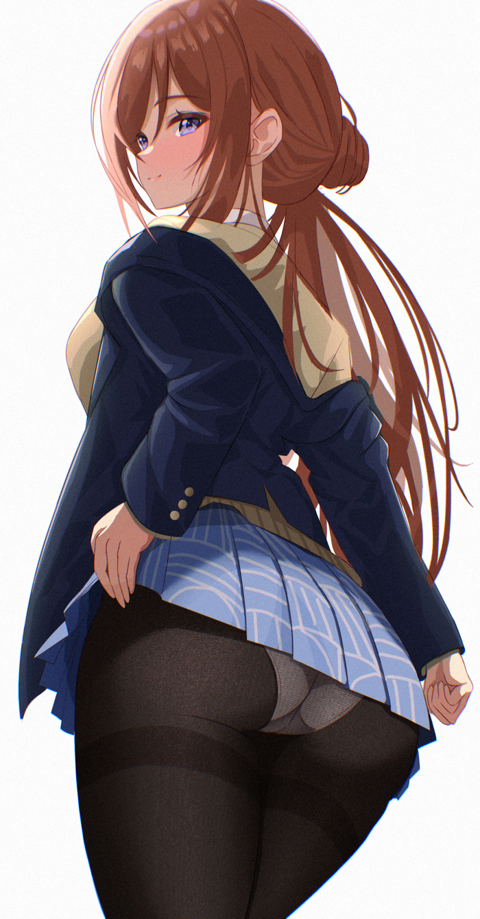 Himesaki Rinami - NSFW, Anime art, Anime, The idolmaster, Booty, Tights, Pantsu