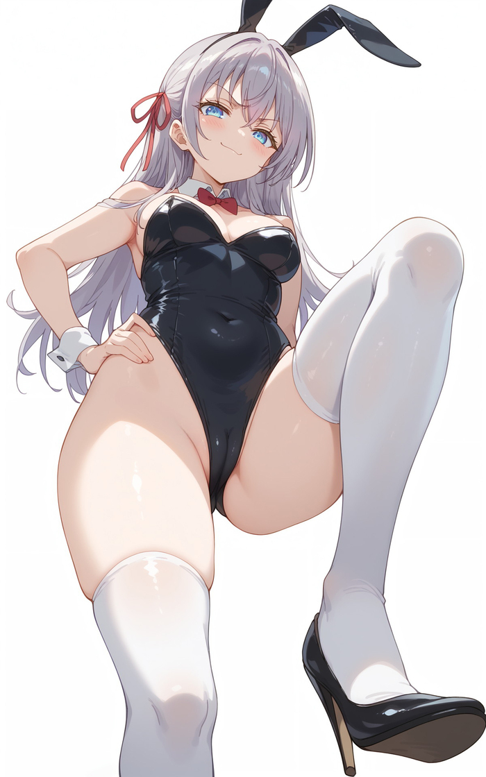 Alisa - NSFW, Anime art, Anime, Tokidoki Bosotto Russia-go de Dereru Tonari no Aly, Alisa Mikhailovna Kujou, Bunnysuit, Neural network art