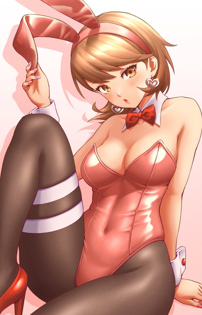 Bunny Yukari - NSFW, Art, Anime, Anime art, Hand-drawn erotica, Erotic, Persona, Persona 3, Takeba Yukari, Bunnysuit, Game art, Games