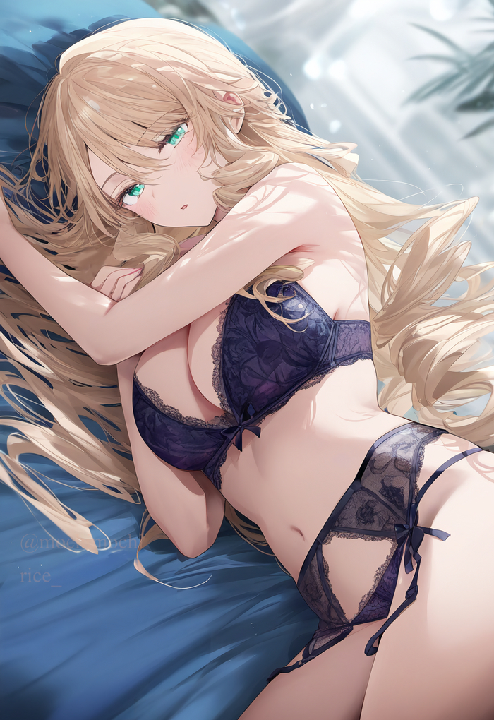 Good morning with Navia - NSFW, Navia (Genshin Impact), Pixiv, Anime art, Anime, Genshin impact, Underwear, Neural network art