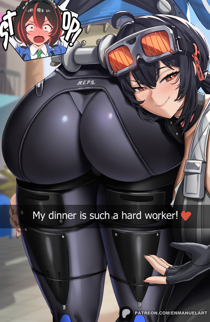 My dinner - NSFW, Enmanuelart20, Art, Anime, Anime art, Hand-drawn erotica, Erotic, Zenless Zone Zero, Zhu Yuan (zzz), Grace Howard (zzz), Swimsuit