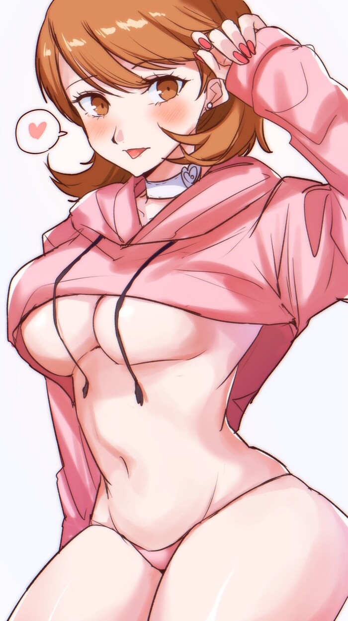 Not too many clothes? - NSFW, Anime, Boobs, Hand-drawn erotica, Underwear, Takeba Yukari, Persona 3