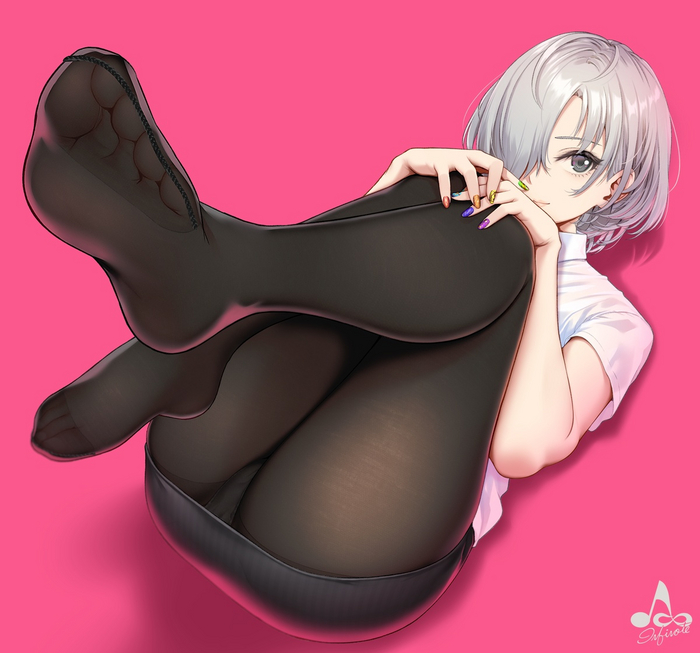 Hello, people of high culture - NSFW, Anime, Anime art, Original character, Tights, Foot fetish, Pantsu