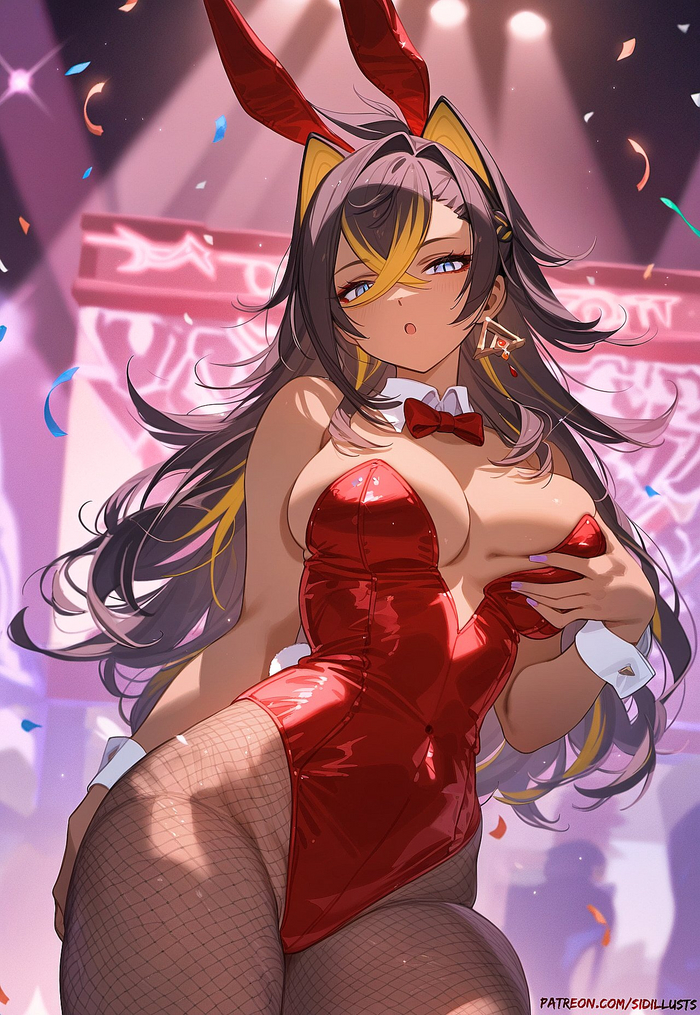 Dehya - NSFW, Genshin Impact, Dehya (Genshin Impact), Арт, Девушки, Игры, Anime Art, Аниме, Bunnysuit, Арты нейросетей, Sidillusts