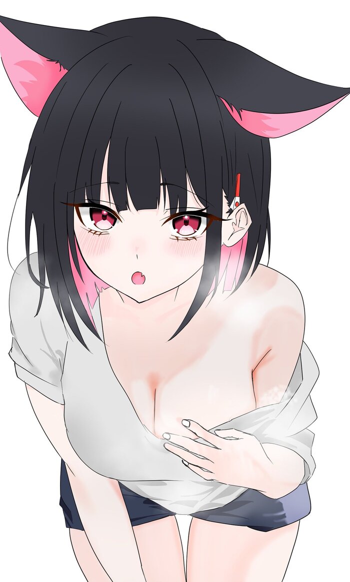 Kazusa - NSFW, Anime Art, Аниме, Blue archive, Kyouyama Kazusa, Animal Ears, Twitter (ссылка)