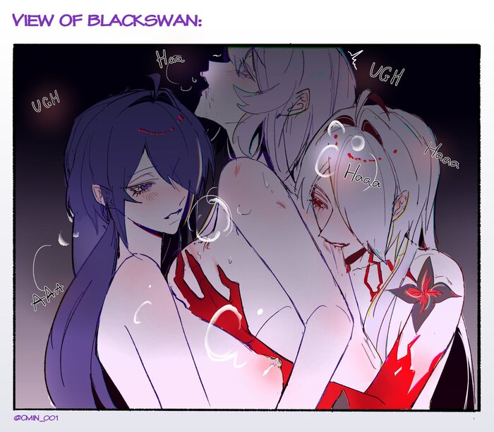 Black Swan & Acheron - NSFW, Anime Art, Аниме, Подруга, Yuri, Honkai: Star Rail, Black Swan (Honkai: Star Rail), Acheron (Honkai: Star Rail), Сиськи, Петтинг, Twitter (ссылка)