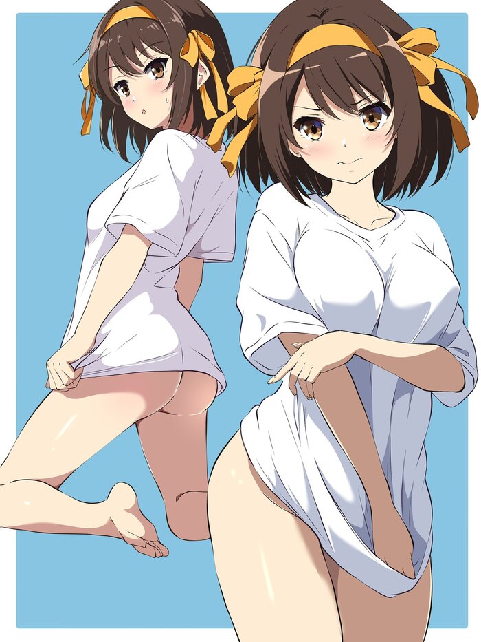 Харухи - NSFW, Anime Art, Аниме, Девушки, Suzumiya Haruhi no Yuuutsu, Suzumiya Haruhi, Рисованная эротика